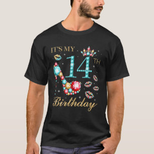 It's My 14Th Birthday Cute 14 Years Old Birthday Q T-Shirt