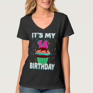 It's My 14th Birthday Sweet Cupcake 14 Year Old Bo T-Shirt