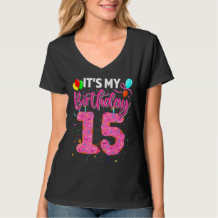 It's My 15th Birthday Doughnut Doughnut Boy Girl 1 T-Shirt