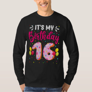 It's My 16th Birthday Doughnut Boys Girls 16 Years T-Shirt