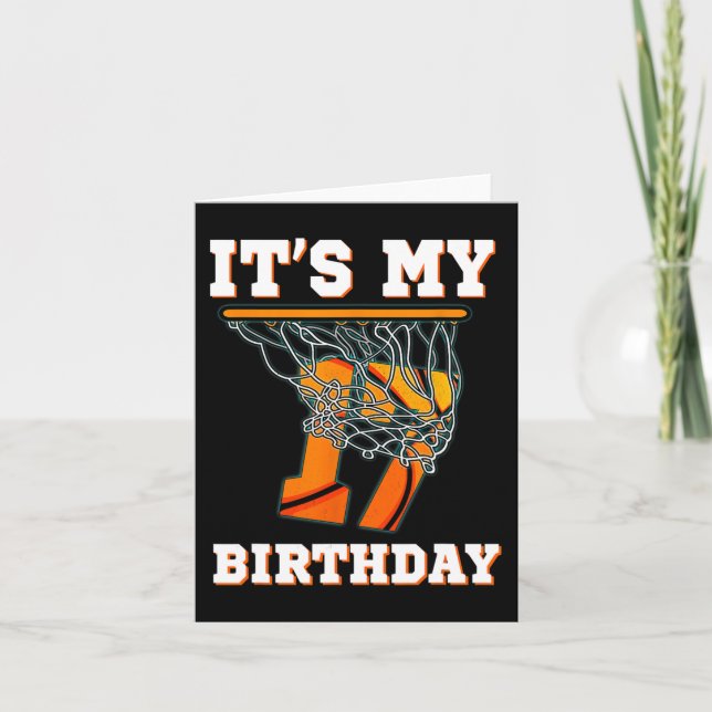 It's My 17th Birthday Basketball Boy Party 17 Year Card (Front)