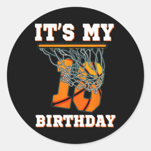 It's My 18th Birthday Bysketbyll Boy Party 18 Year Classic Round Sticker