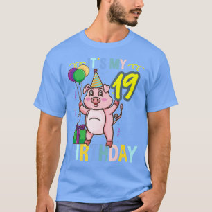 Its My 19th Birthday Cute Pig Premium 3304 T-Shirt