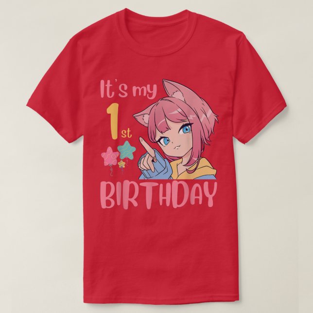 It's My 1st Birthday Anime Birthday Girl 1 Year Ol T-Shirt (Design Front)