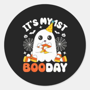 Its My 1st Boo Day, Funny Halloween Ghost 1st Birt Classic Round Sticker
