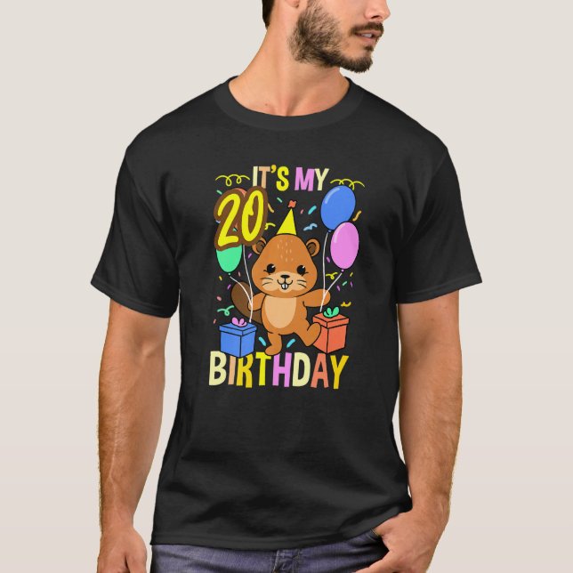 Its My 20th Birthday Beaver   T-Shirt (Front)