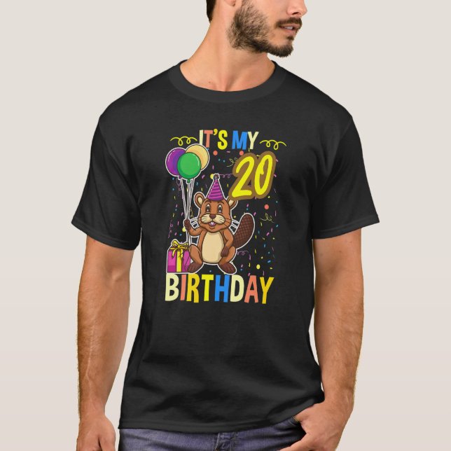 Its My 20th Birthday Beaver T-Shirt (Front)