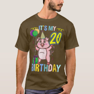 Its My 20th Birthday Cute Pig 3306 T-Shirt