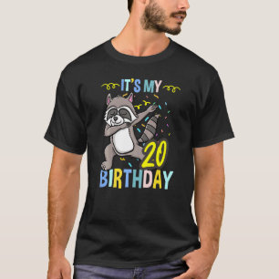 Its My 20th Birthday Dabbing Raccoon T-Shirt