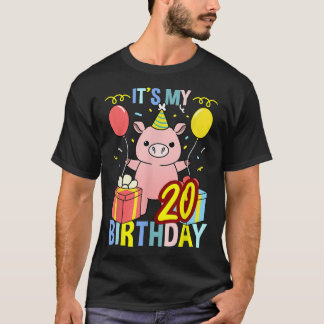 Its My 20th Birthday Pig For Pig Lover 3307  T-Shirt