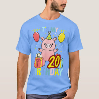 Its My 20th Birthday Pig for Pig Lover  T-Shirt