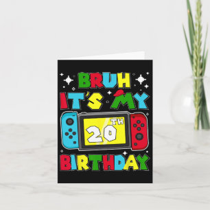 It's My 20th Birthday Video Game 20 Years Old Birt Card