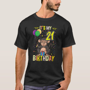 Its My 21st Birthday Chimpanzee Monkey T-Shirt