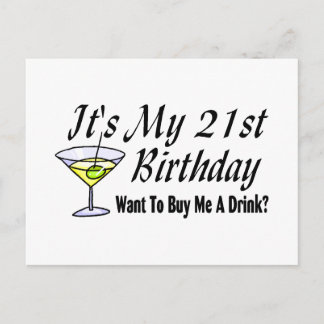 It's My 21st Birthday Postcard