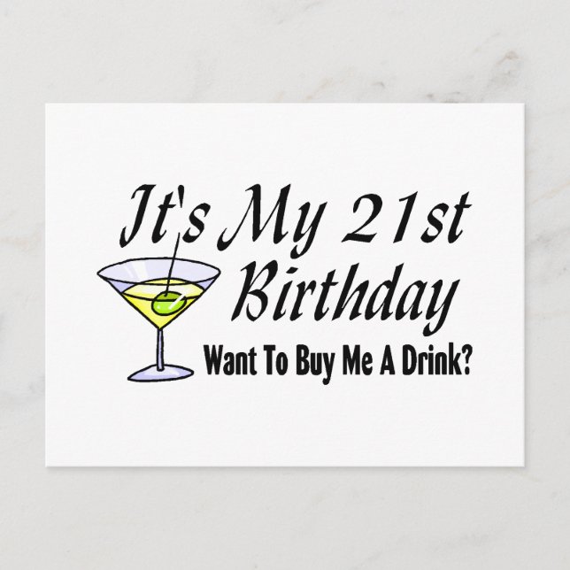 It's My 21st Birthday Postcard (Front)
