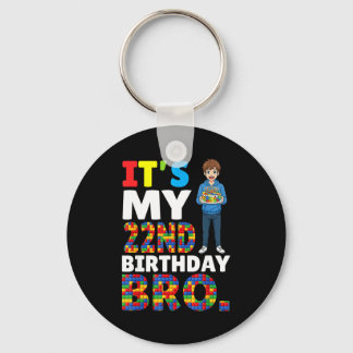 Its My 22nd Birthday Bro Boy Cake Building Blocks  Key Ring