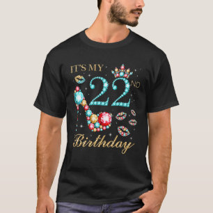 It's My 22Nd Birthday Cute 22 Years Old Birthday Q T-Shirt