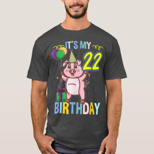 Its My 22nd Birthday Cute Pig 3310 T-Shirt