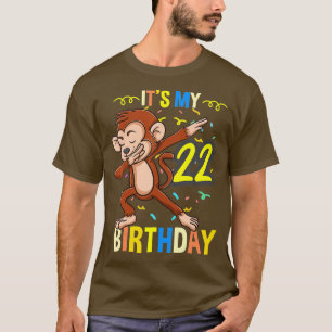 Its My 22nd Birthday Dabbing Monkey Animal  T-Shirt