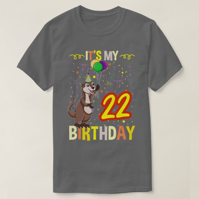 Its My 22nd Birthday Sea Otter  T-Shirt (Design Front)