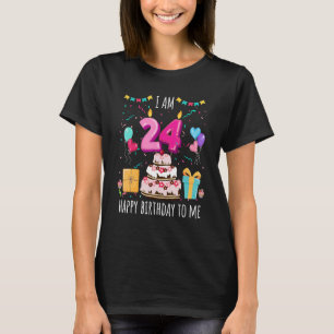 It's My 24th Birthday Cake Candle 24 Year Old Girl T-Shirt