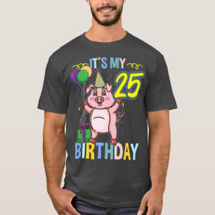 Its My 25th Birthday Cute Pig Premium T-Shirt