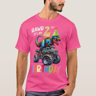 It'S My 2Nd Birthday Boy T Rex Dinosaur Monster Tr T-Shirt
