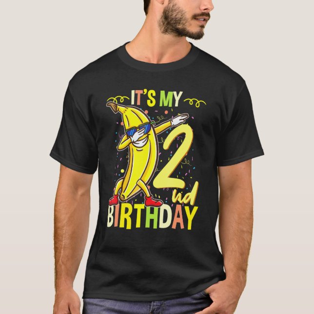 Its My 2nd Birthday Dabbing Banana T-Shirt (Front)