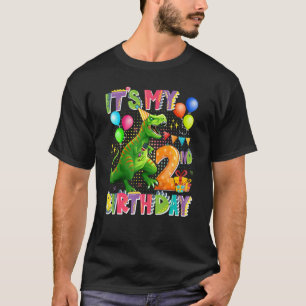 It's My 2nd Birthday Dinosaur Boys Kids Birthday T-Shirt