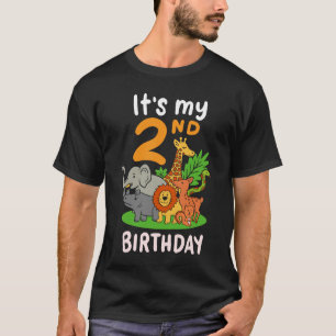 It's My 2nd Birthday Funny Second Birthday Zoo Lov T-Shirt