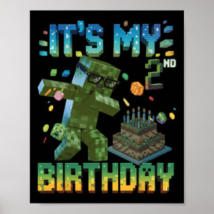 It's My 2nd Birthday Gift Pixel Gamer Boys 2 Year  Poster