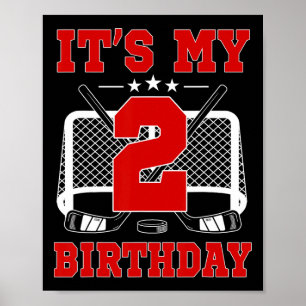 It's My 2nd Birthday Girl Ice Hockey Theme 2 Year  Poster