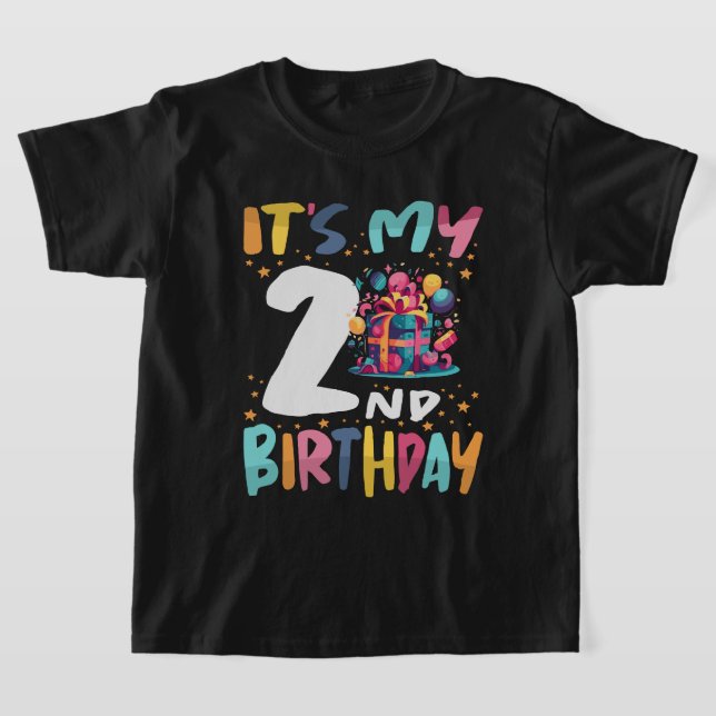 It's My 2nd Birthday Happy Kids Birthday  T-Shirt (Laydown)