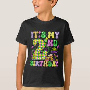 It's My 2nd Birthday Mardi Gras Party Kids Two Yea T-Shirt