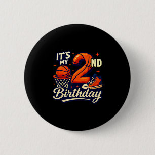 It's My 2nd Birthday Sketll Lover 2 Years Old Bday 6 Cm Round Badge