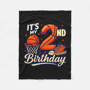 It's My 2nd Birthday Sketll Lover 2 Years Old Bday Fleece Blanket