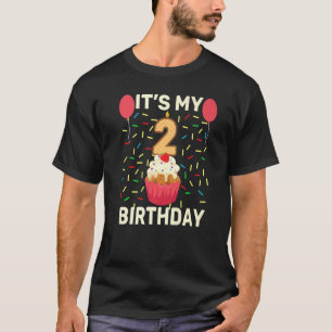 It's My 2nd Birthday Sweet Cupcake 2 Year Old Boy  T-Shirt