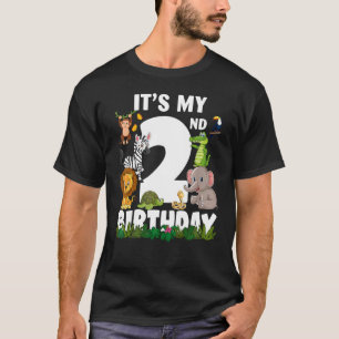 It's My 2nd Birthday Zoo Jungle Safari 2 Years Old T-Shirt