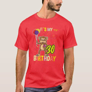 Its My 30Th Birthday Monkey Animal Lover T-Shirt
