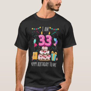 It's My 33rd Birthday Cake Candle 33 Year Old Girl T-Shirt