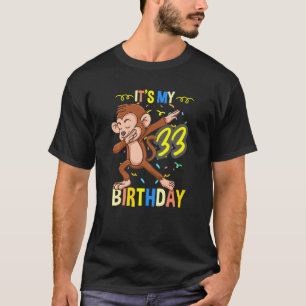 Its My 33rd Birthday Dabbing Monkey Animal T-Shirt