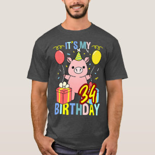 Its My 34th Birthday Pig for Pig Lover Premium T-Shirt
