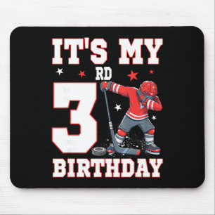 It's My 3rd Birthday Boy Ice Hockey Dabbing 3 Year Mouse Pad