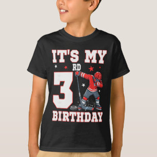 It's My 3rd Birthday Boy Ice Hockey Dabbing 3 Year T-Shirt