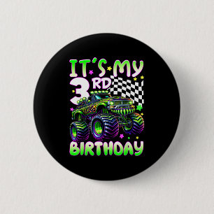 It's my 3rd birthday boy monster truck 3 year old 6 cm round badge