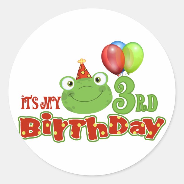 It's My 3rd Birthday Classic Round Sticker (Front)