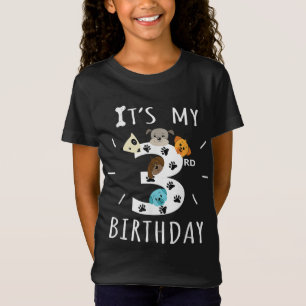 It's My 3rd Birthday Dog Lover Theme 3 Years Old P T-Shirt