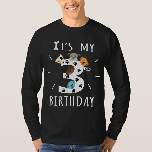 It's My 3rd Birthday Dog Lover Theme 3 Years Old P T-Shirt (Front)