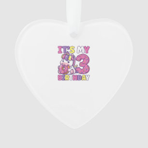 It's My 3rd Birthday Party Cute Girls Doughnut Bir Ornament