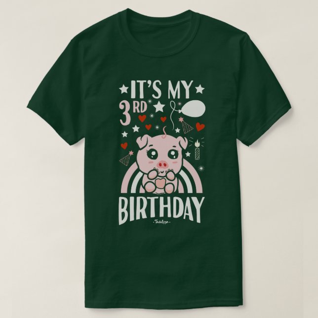 Its My 3rd Birthday Pig T-Shirt (Design Front)